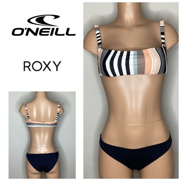 New. O’Neill & Roxy stripe bikini. Medium - Picture 1 of 3